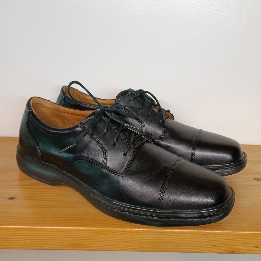 Dr. Comfort Men's Captain Oxford Shoes Black Leather Cap Toe Size 15 M Comfort